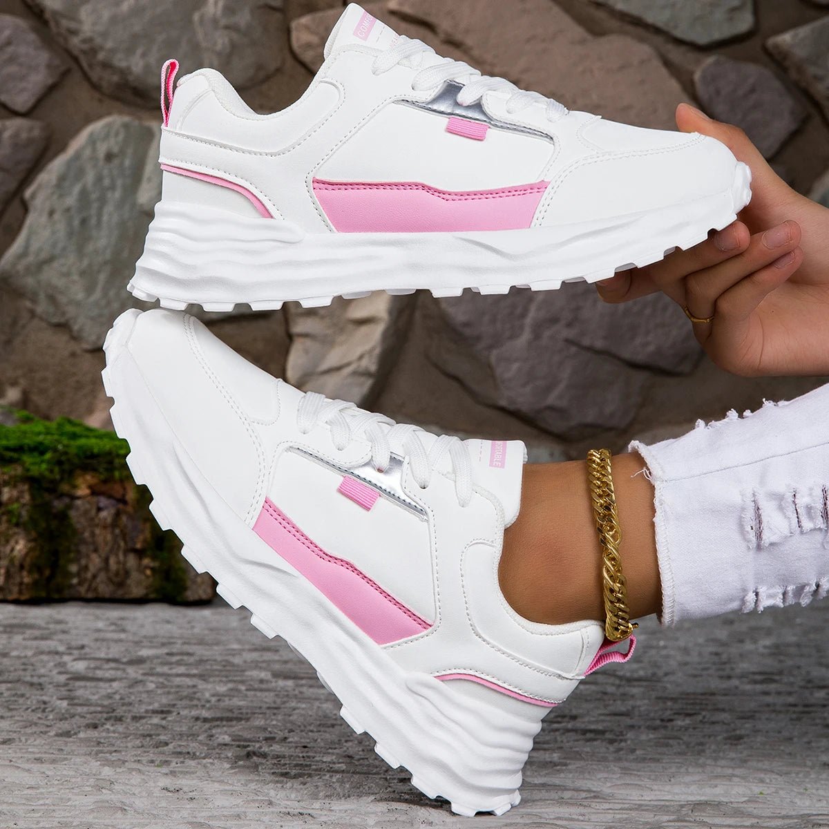 Dames Sneakers met Vetersluiting – Ademend en Comfortabel voor Wandelen en Hardlopen - Dames - Schoenen
