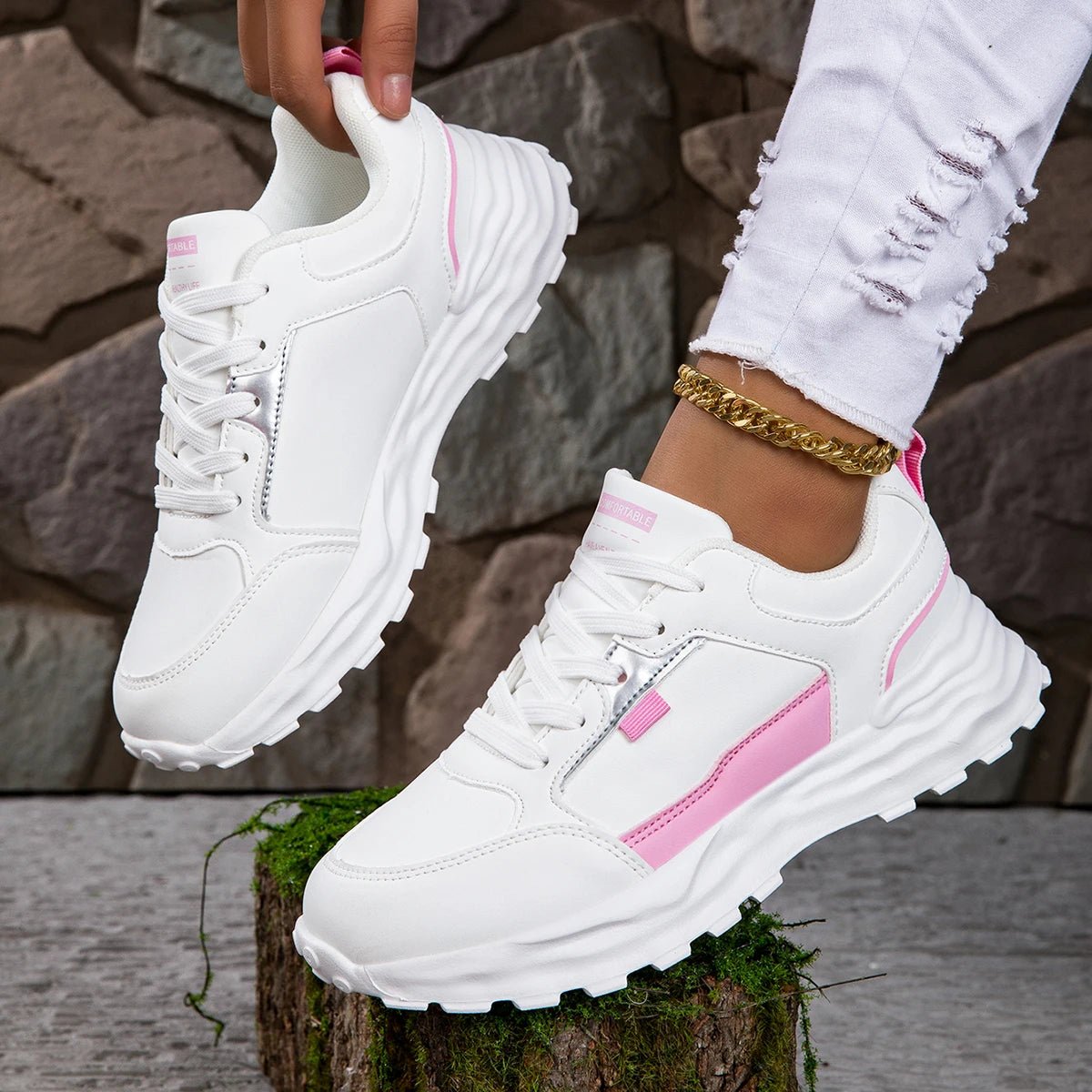 Dames Sneakers met Vetersluiting – Ademend en Comfortabel voor Wandelen en Hardlopen - Dames - Schoenen
