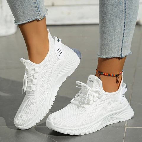 Dames Sneakers – Modieuze Lichtgewicht Flyknit Sportschoenen voor Zomer 2025 - Dames - Schoenen