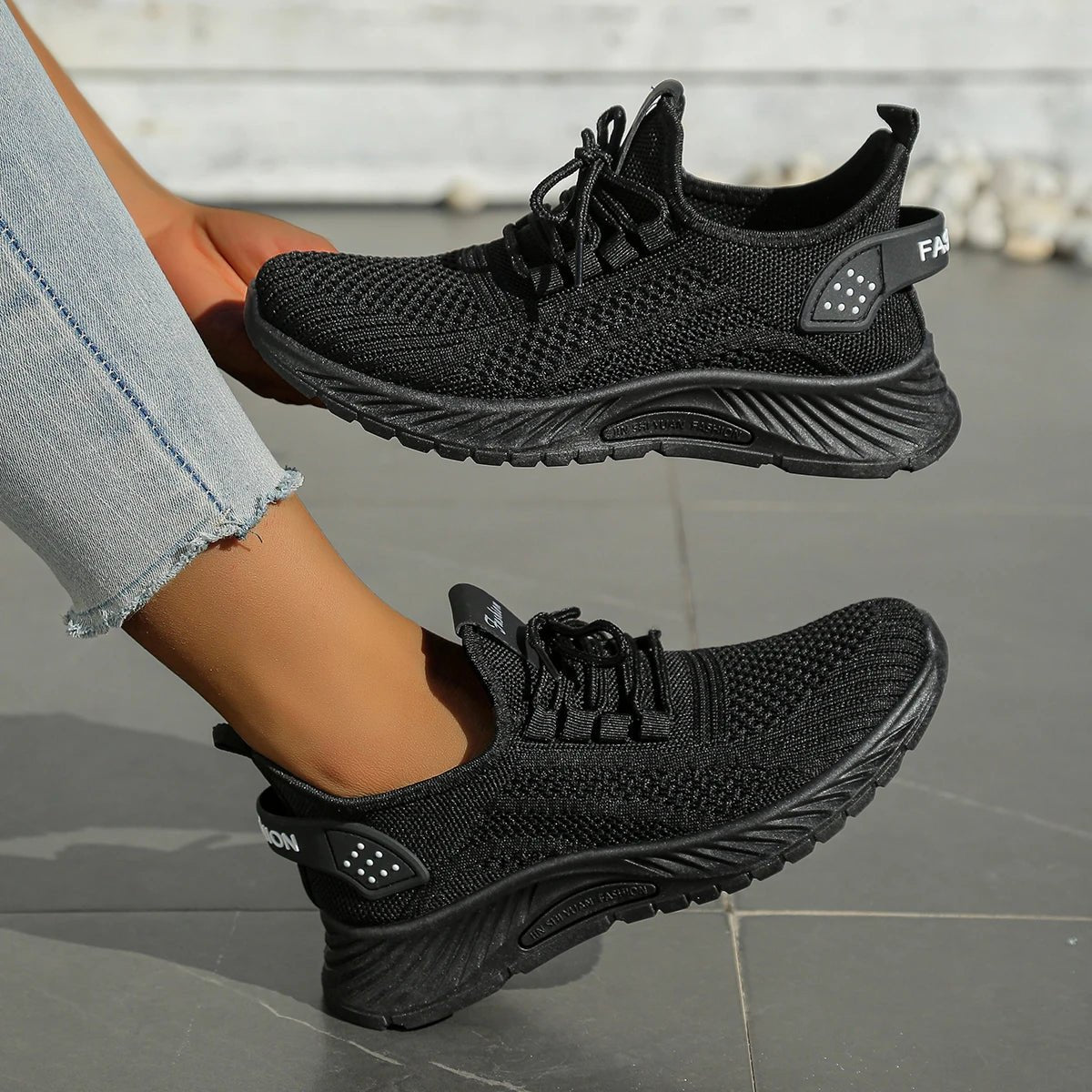Dames Sneakers – Modieuze Lichtgewicht Flyknit Sportschoenen voor Zomer 2025 - Dames - Schoenen