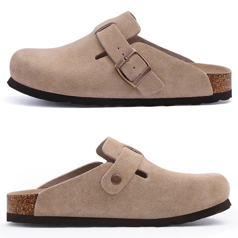 Dames Suède Klompen – Comfortabele Slip - On Klompjes met Zacht Voetbed en Boogsteun - Dames - Schoenen
