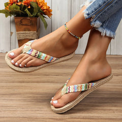 Etnische Stijl Dames Slippers met Antislip en Comfortabele Zachte Bodem voor Dagelijks Gebruik - Dames - Schoenen