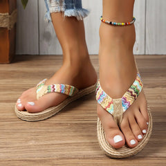 Etnische Stijl Dames Slippers met Antislip en Comfortabele Zachte Bodem voor Dagelijks Gebruik - Dames - Schoenen