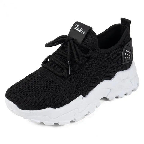 Hippe Sneakers Dames met Ademend Gaas en Dikke Zool – Comfortabele Platform Tennisschoenen voor Casual Gebruik – met Platform - Dames - Schoenen