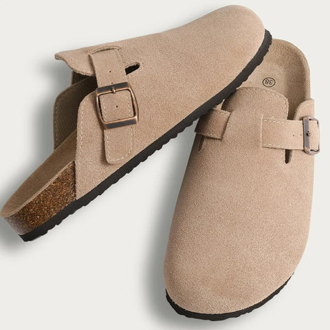 Kurk Suede Muilezels Slippers met Antislip en Boogondersteuning voor Dames – Comfortabel en Stijlvol - Dames - Schoenen