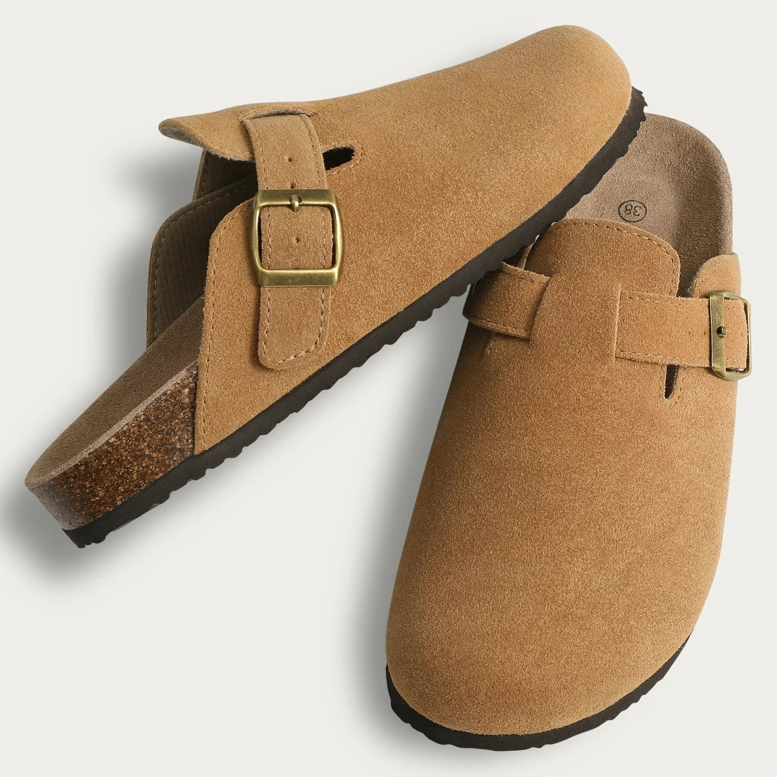 Kurk Suede Muilezels Slippers met Antislip en Boogondersteuning voor Dames – Comfortabel en Stijlvol - Dames - Schoenen