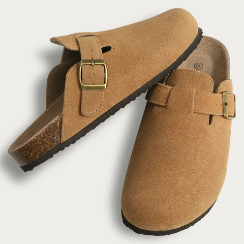 Kurk Suede Muilezels Slippers met Antislip en Boogondersteuning voor Dames – Comfortabel en Stijlvol - Dames - Schoenen