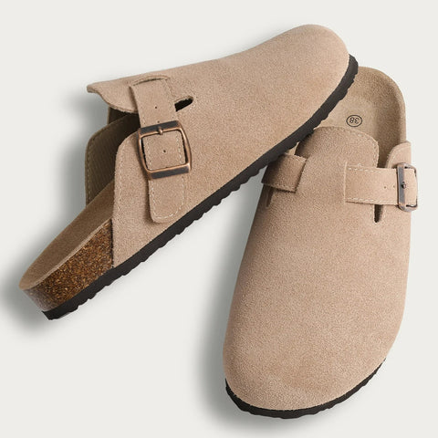 Kurk Suede Muilezels Slippers met Antislip en Boogondersteuning voor Dames – Comfortabel en Stijlvol - Dames - Schoenen