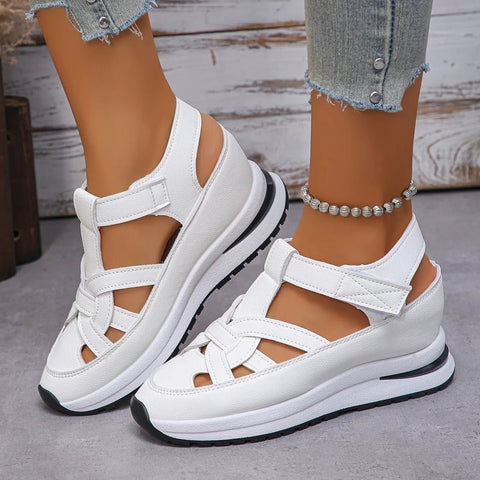 Lederen Lage Sandalen Dames – Gesloten Teen en Hielpak voor Comfort en Zomeractiviteiten - Dames - Schoenen