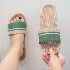 Lichtgewicht Dames Slippers met Antislip – Zachte Linnen Thuis Slippers voor Binnengebruik - Dames - Schoenen