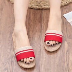 Lichtgewicht Dames Slippers met Antislip – Zachte Linnen Thuis Slippers voor Binnengebruik - Dames - Schoenen
