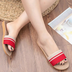 Lichtgewicht Dames Slippers met Antislip – Zachte Linnen Thuis Slippers voor Binnengebruik - Dames - Schoenen