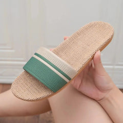 Lichtgewicht Dames Slippers met Antislip – Zachte Linnen Thuis Slippers voor Binnengebruik - Dames - Schoenen