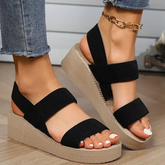 Lichtgewicht Slingback Wedge Sandalen Dames met Dikke Zool – Comfortabele Gladiatorstijl voor Zomeruitjes - Dames - Schoenen
