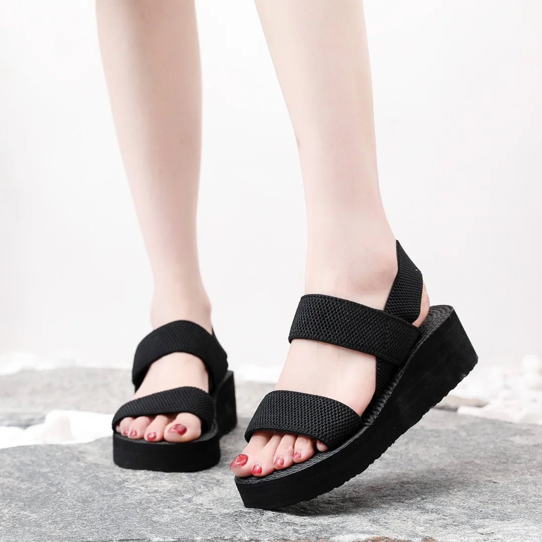 Lichtgewicht Slingback Wedge Sandalen Dames met Dikke Zool – Comfortabele Gladiatorstijl voor Zomeruitjes - Dames - Schoenen