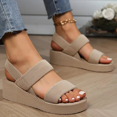 Lichtgewicht Slingback Wedge Sandalen Dames met Dikke Zool – Comfortabele Gladiatorstijl voor Zomeruitjes - Dames - Schoenen