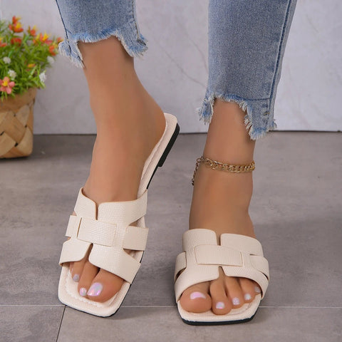 Modieuze Dames Sandalen – Comfortabele Platte Slippers voor Casual Buitenactiviteiten, Verkrijgbaar in Meerdere Kleuren - Dames - Schoenen
