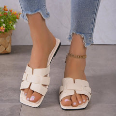 Modieuze Dames Sandalen – Comfortabele Platte Slippers voor Casual Buitenactiviteiten, Verkrijgbaar in Meerdere Kleuren - Dames - Schoenen