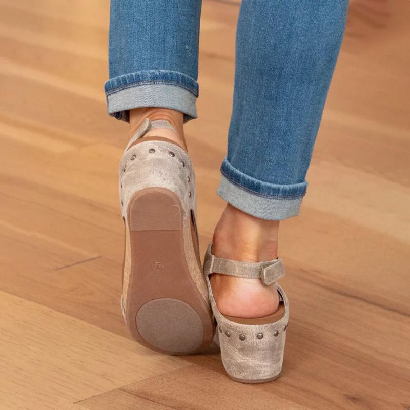Orthopedische Dames Sandalen van Leer met Schokabsorberende Zool en Verstelbare Pasvorm voor Ultiem Comfort - Dames - Schoenen