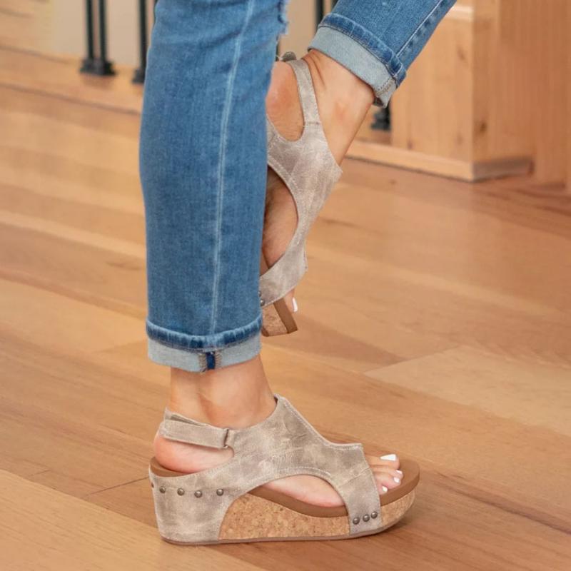 Orthopedische Dames Sandalen van Leer met Schokabsorberende Zool en Verstelbare Pasvorm voor Ultiem Comfort - Dames - Schoenen