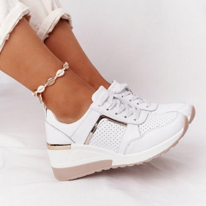 Orthopedische Dames Sneakers Lucy – Comfortabele Vegan Schoenen met Anti - Slip Binnenzool en 5 cm Hakhoogte - Dames - Schoenen