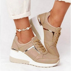 Orthopedische Dames Sneakers Lucy – Comfortabele Vegan Schoenen met Anti - Slip Binnenzool en 5 cm Hakhoogte - Dames - Schoenen