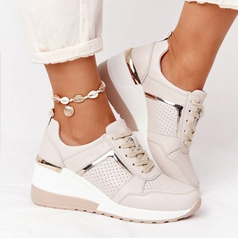 Orthopedische Dames Sneakers Lucy – Comfortabele Vegan Schoenen met Anti - Slip Binnenzool en 5 cm Hakhoogte - Dames - Schoenen