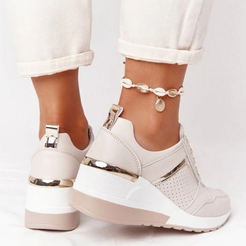 Orthopedische Dames Sneakers Lucy – Comfortabele Vegan Schoenen met Anti - Slip Binnenzool en 5 cm Hakhoogte - Dames - Schoenen