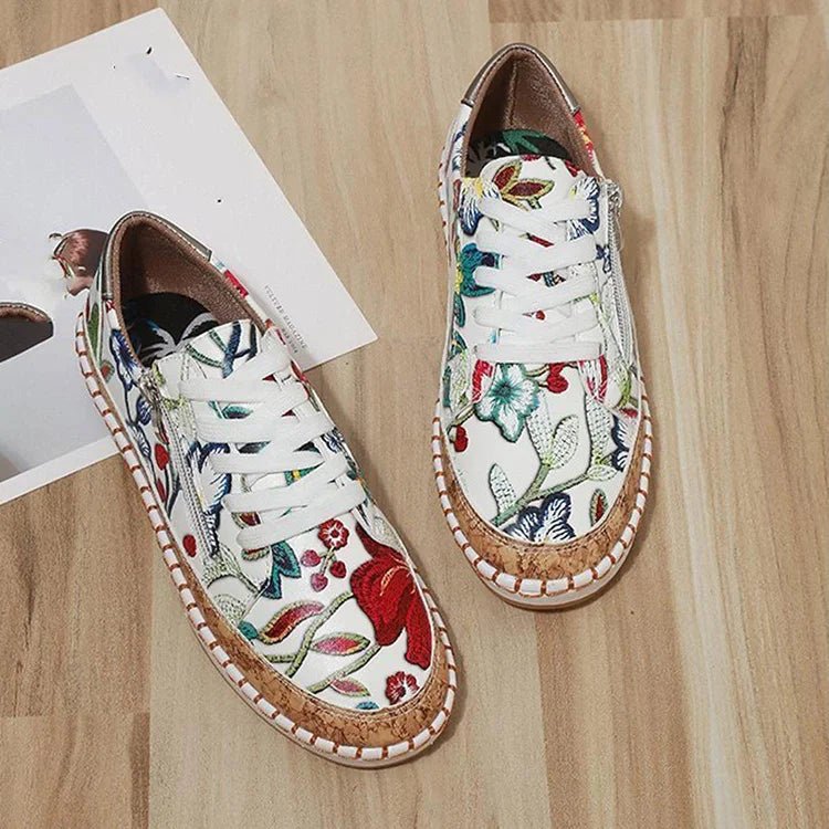 Orthopedische Dames Sneakers met Gebloemd Patroon - Ademend en Lichtgewicht Schoenen voor Comfort en Stijl - Dames - Schoenen