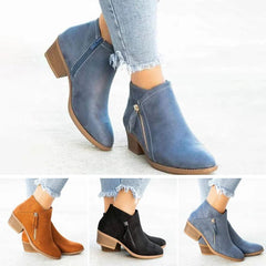 Orthopedische Leren Enkellaarsjes Dames met Anatomische Ondersteuning – Zwart, Beige en Blauw - Dames - Schoenen
