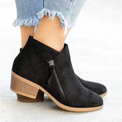 Orthopedische Leren Enkellaarsjes Dames met Anatomische Ondersteuning – Zwart, Beige en Blauw - Dames - Schoenen