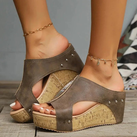 Plus Size Dames Sandalen – Dikke Zool en Vis Mond Ontwerp voor Comfort en Zomergebruik - Dames - Schoenen