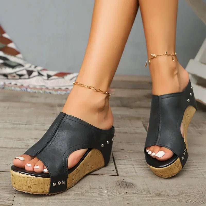 Plus Size Dames Sandalen – Dikke Zool en Vis Mond Ontwerp voor Comfort en Zomergebruik - Dames - Schoenen