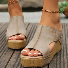Plus Size Dames Sandalen – Dikke Zool en Vis Mond Ontwerp voor Comfort en Zomergebruik - Dames - Schoenen