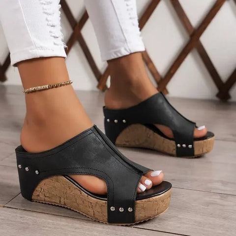 Plus Size Dames Sandalen – Dikke Zool en Vis Mond Ontwerp voor Comfort en Zomergebruik - Dames - Schoenen
