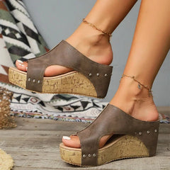Plus Size Dames Sandalen – Dikke Zool en Vis Mond Ontwerp voor Comfort en Zomergebruik - Dames - Schoenen