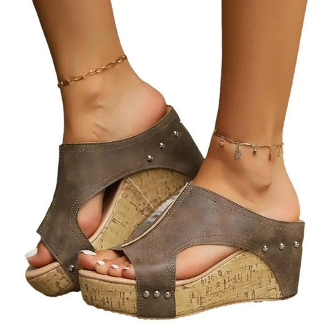 Plus Size Dames Sandalen – Dikke Zool en Vis Mond Ontwerp voor Comfort en Zomergebruik - Dames - Schoenen