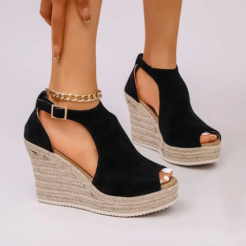 Plus Size Dames Sandalen met Peep Toe en Platform Hak – Comfortabele Zomer Sandalen Dames - Dames - Schoenen