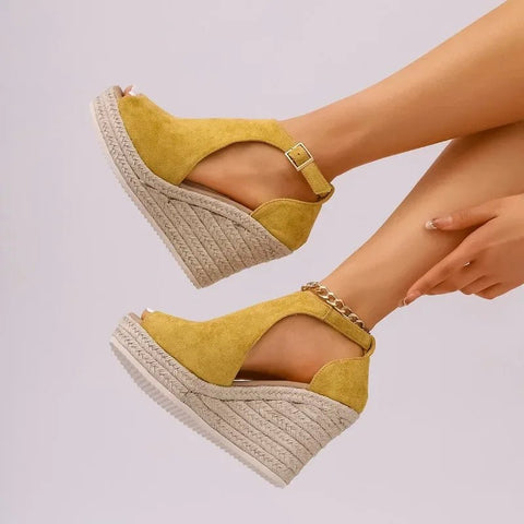 Plus Size Dames Sandalen met Peep Toe en Platform Hak – Comfortabele Zomer Sandalen Dames - Dames - Schoenen