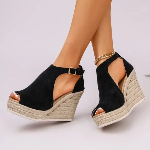 Plus Size Dames Sandalen met Peep Toe en Platform Hak – Comfortabele Zomer Sandalen Dames - Dames - Schoenen