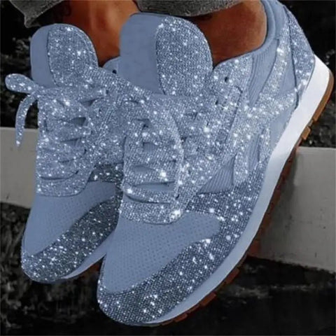Trendy Dames Sneakers met Glitter – Chunky Platform Sneakers voor Comfort en Stijl - Dames - Schoenen