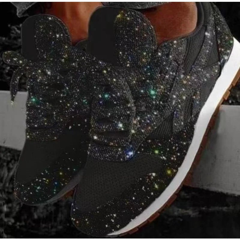 Trendy Dames Sneakers met Glitter – Chunky Platform Sneakers voor Comfort en Stijl - Dames - Schoenen