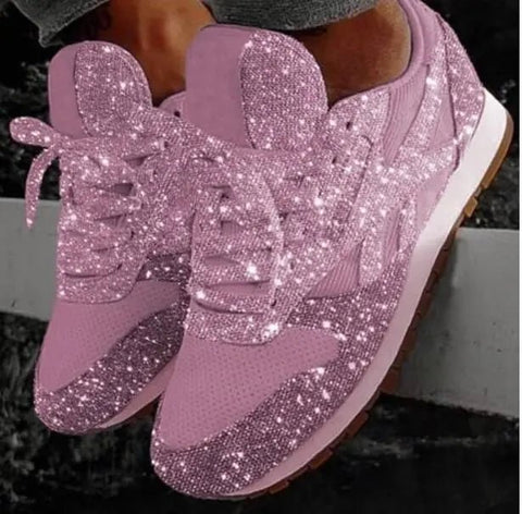 Trendy Dames Sneakers met Glitter – Chunky Platform Sneakers voor Comfort en Stijl - Dames - Schoenen