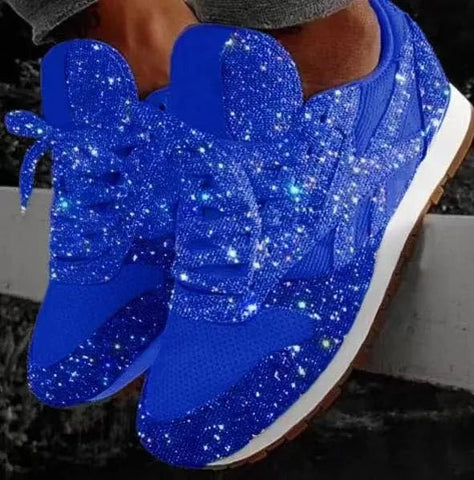 Trendy Dames Sneakers met Glitter – Chunky Platform Sneakers voor Comfort en Stijl - Dames - Schoenen
