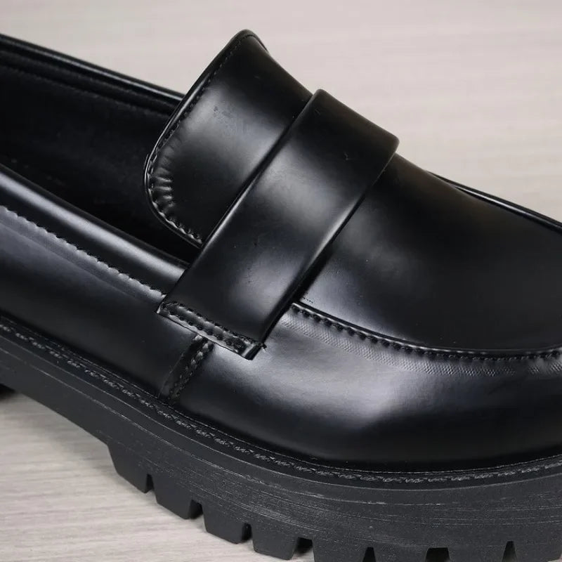 Zwarte Loafers Dames met Dikke Bodem – Plus Size Ronde Teen Schoenen voor Comfortabel Dagelijks Gebruik - Dames - Schoenen
